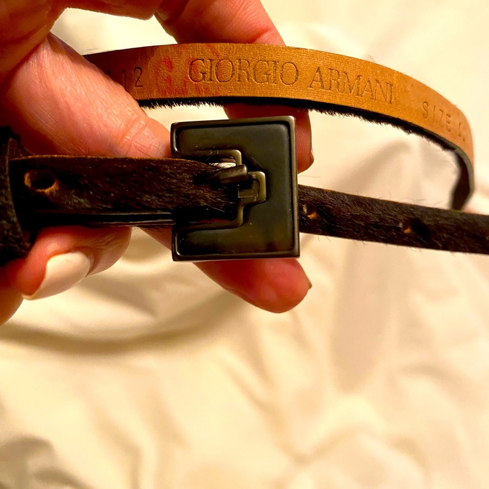 Giorgio Armani Brown Leather Belt